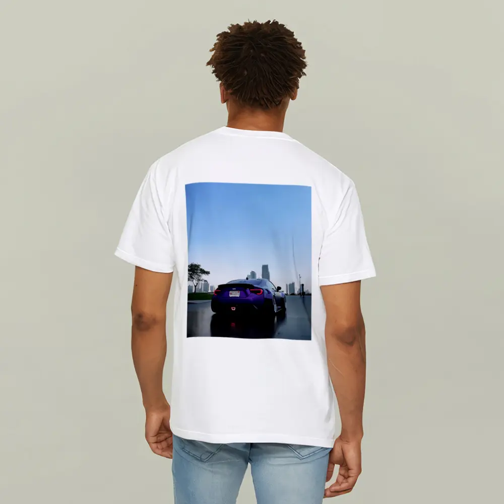 Subaru BRZ Purple Coupe City Skyline – T-Shirts
