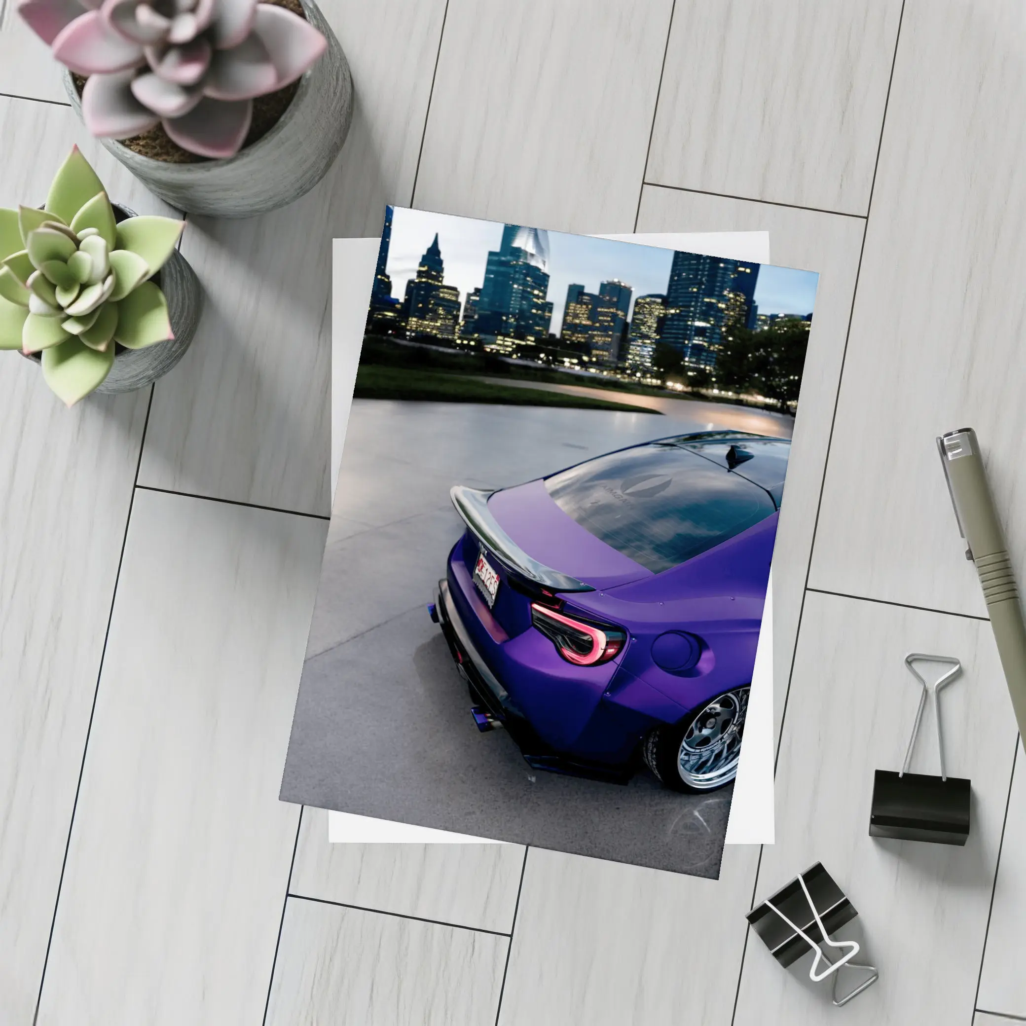 Subaru BRZ Purple Stance City Night – Postcards