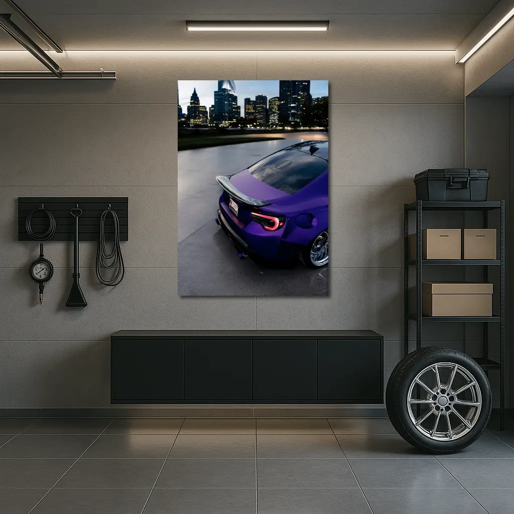 Subaru BRZ Purple Stance City Night – Wall Art