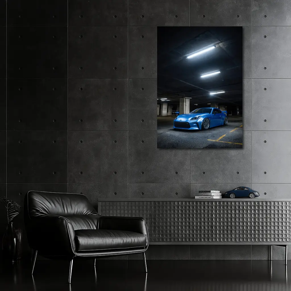 Subaru BRZ Blue Stance Underground Parking Garage – Wall Art