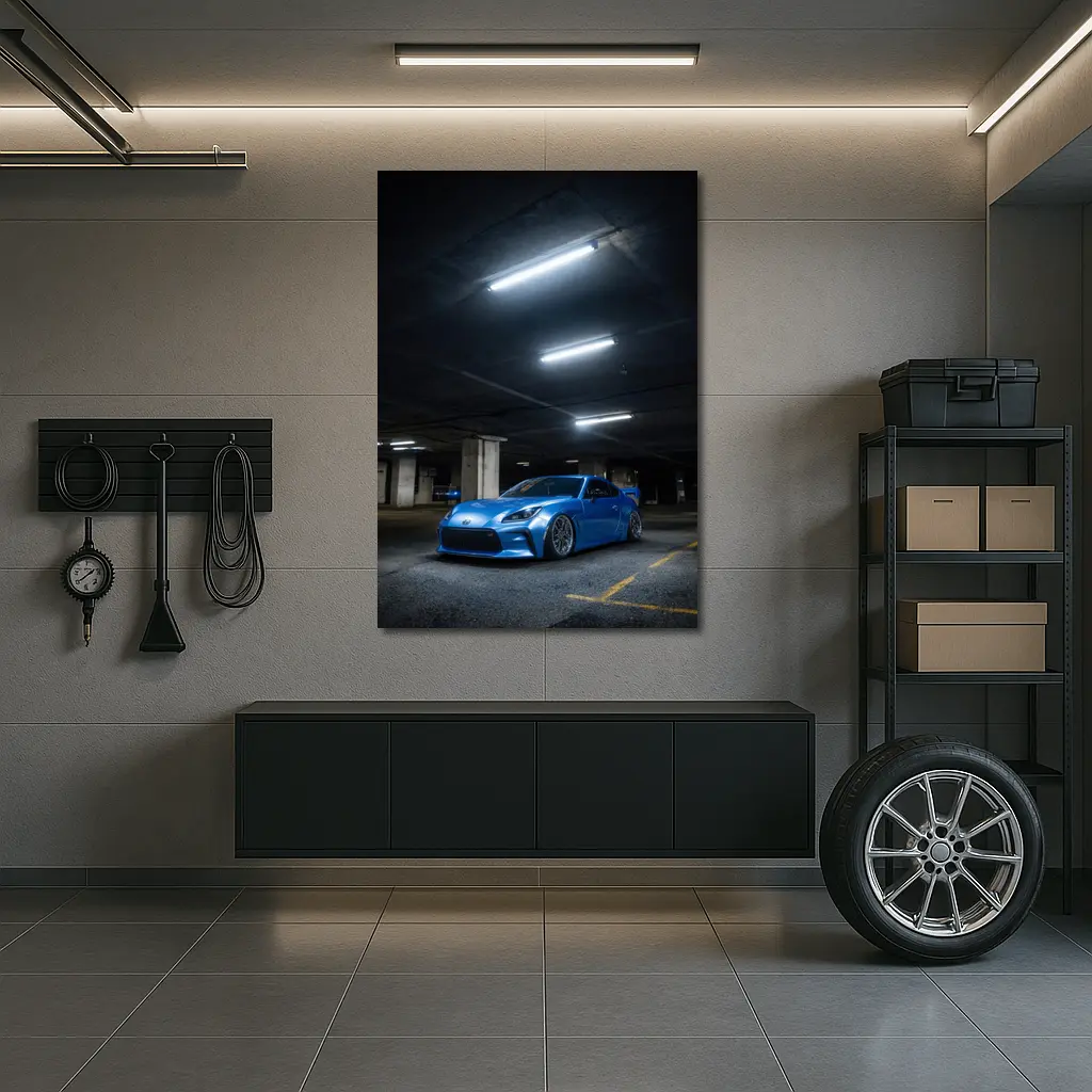 Subaru BRZ Blue Stance Underground Parking Garage – Wall Art