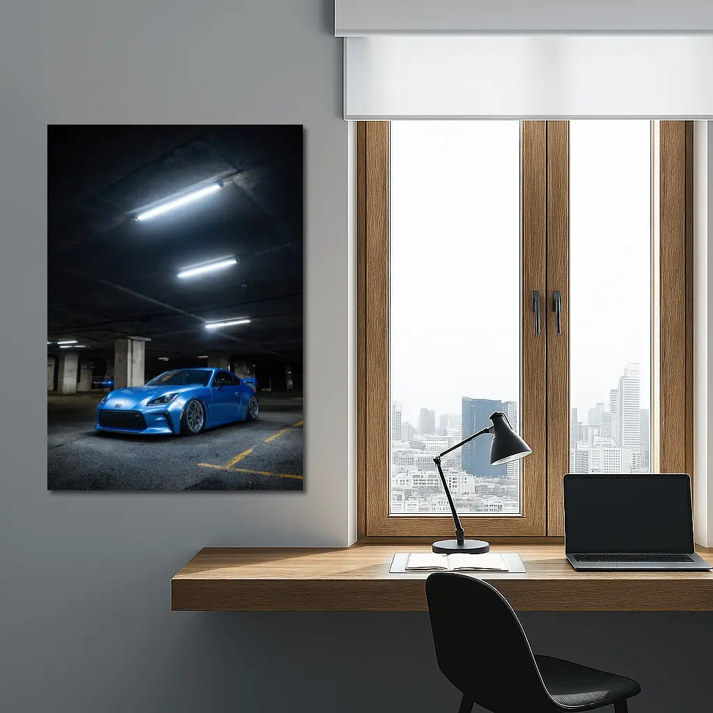 Subaru BRZ Blue Stance Underground Parking Garage – Wall Art