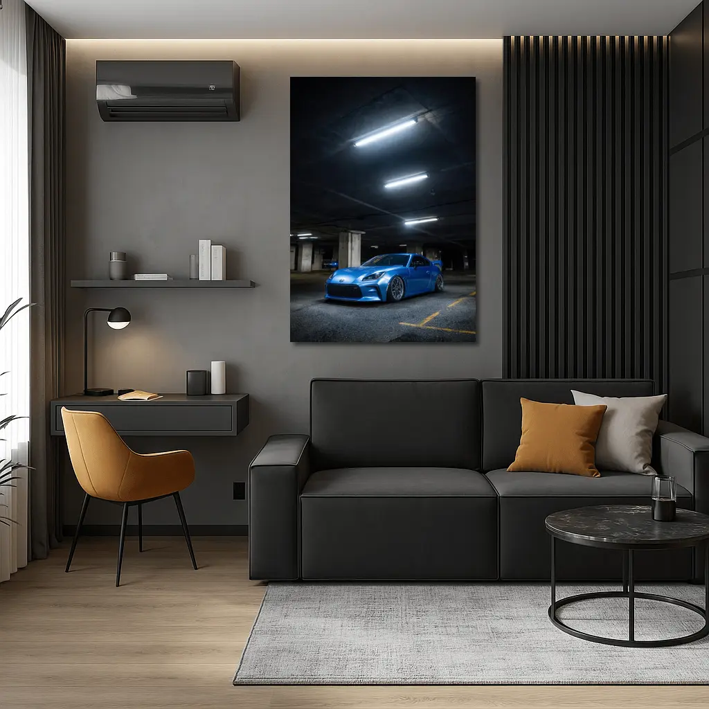 Subaru BRZ Blue Stance Underground Parking Garage – Wall Art