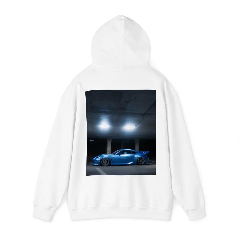 Subaru BRZ Blue Underground Parking Garage – Hoodies