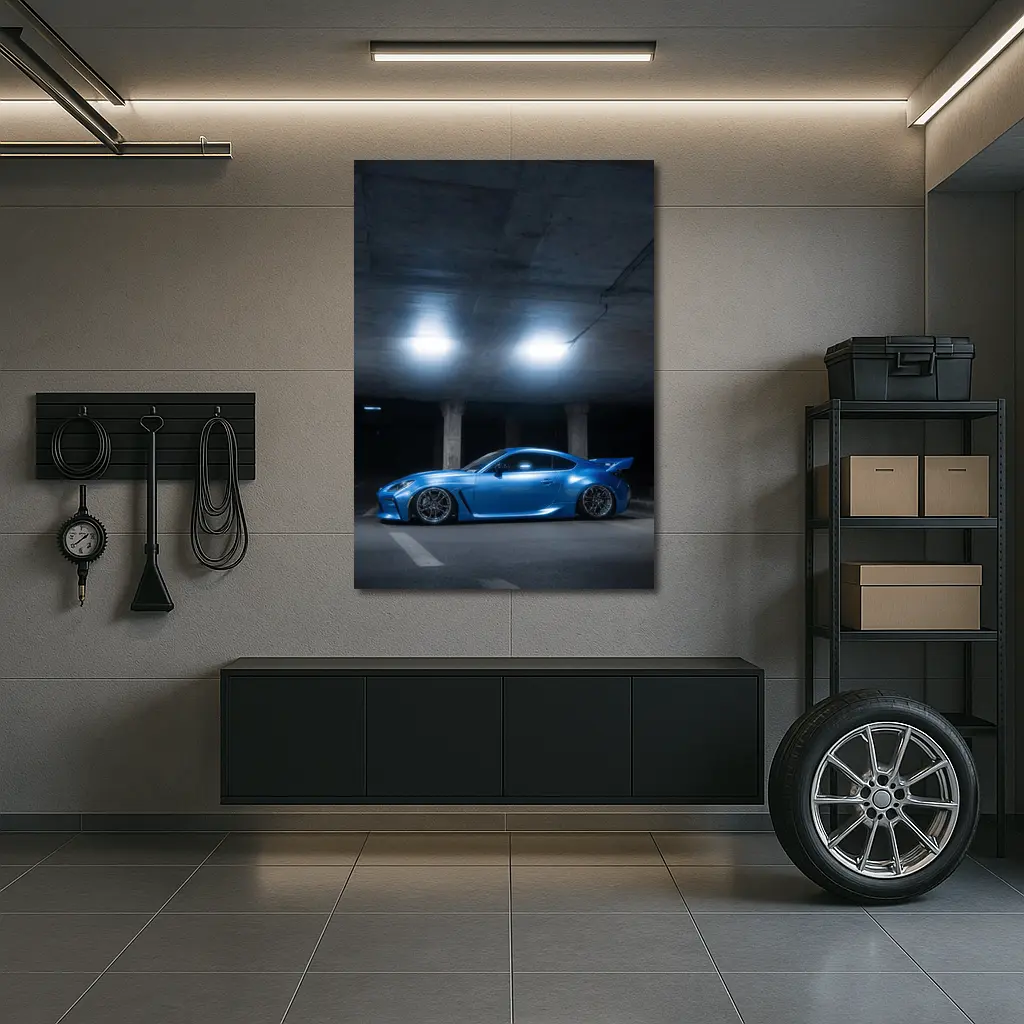 Subaru BRZ Blue Underground Parking Garage – Wall Art