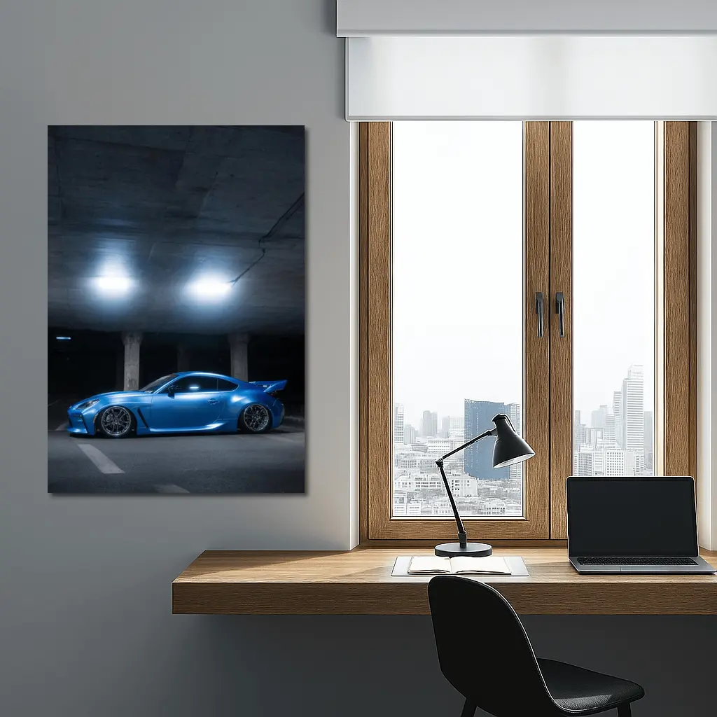 Subaru BRZ Blue Underground Parking Garage – Wall Art