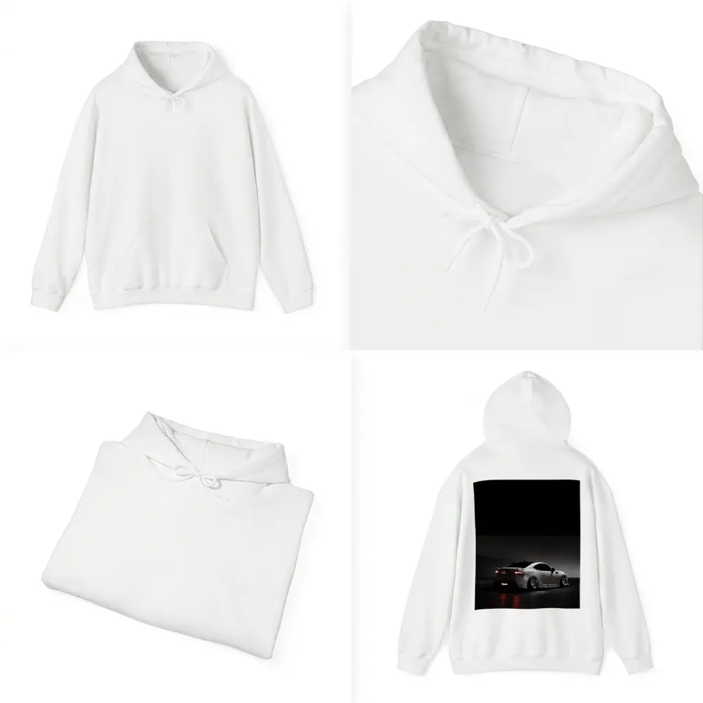 Subaru BRZ White Car Dark Background – Hoodies