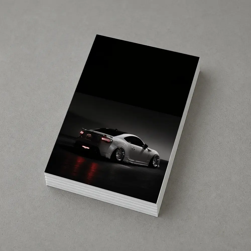 Subaru BRZ White Car Dark Background – Postcards