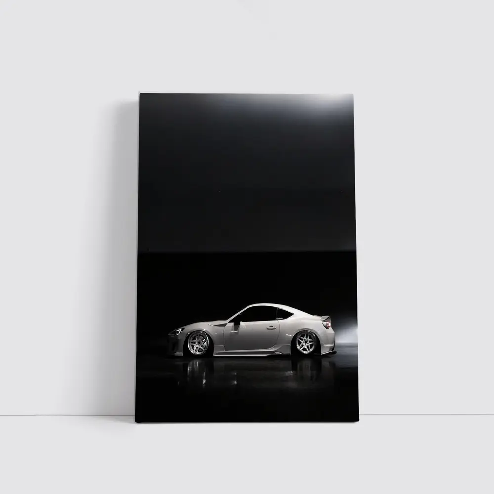 Subaru BRZ White Slammed Dark Studio – Wall Art