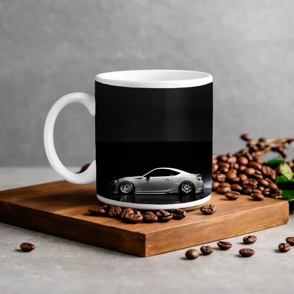 Subaru BRZ White Slammed Dark Studio – Mugs