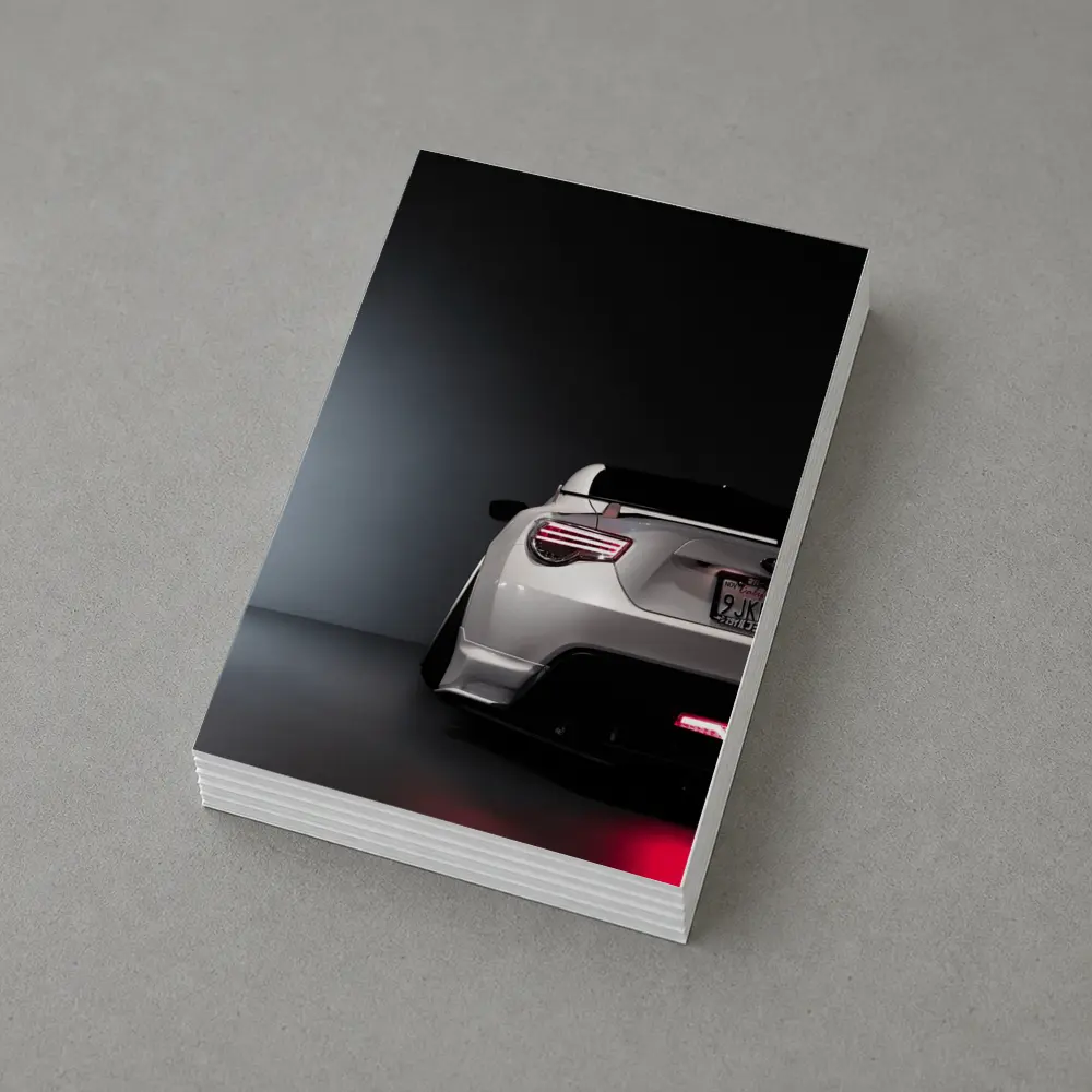 Subaru BRZ White Rear Studio Dark Background – Postcards