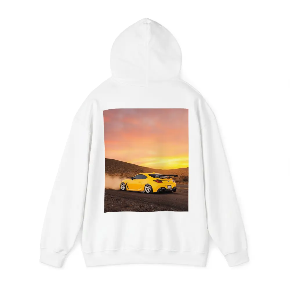 Subaru BRZ Yellow Drifting Desert Sunset – Hoodies