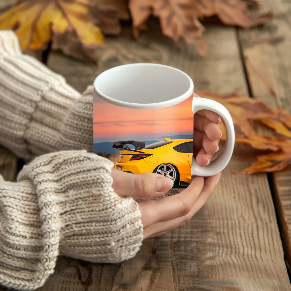 Subaru BRZ Yellow Stance Desert Sunset – Mugs