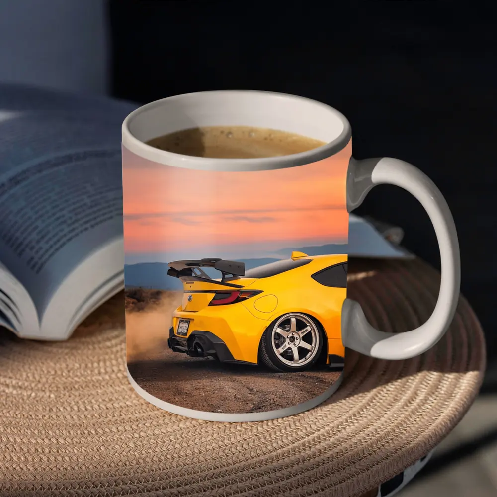 Subaru BRZ Yellow Stance Desert Sunset – Mugs