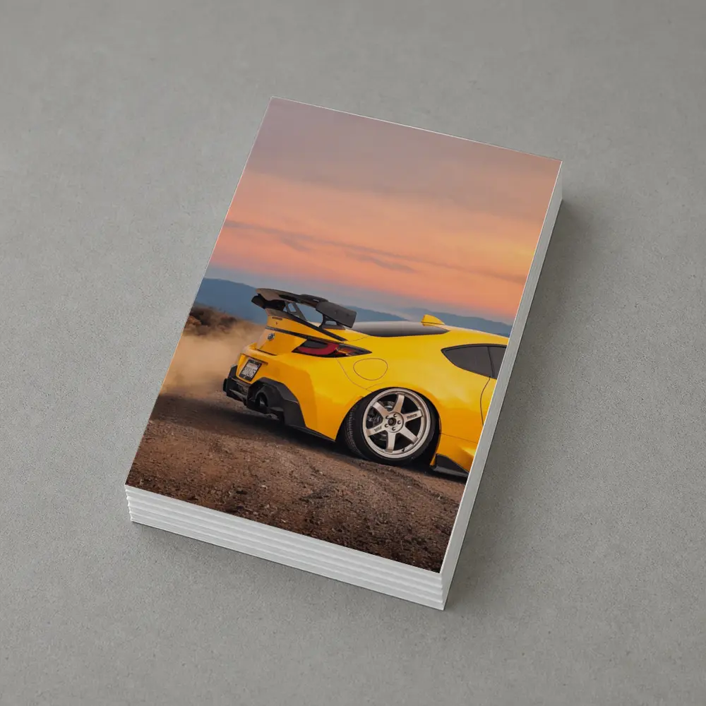 Subaru BRZ Yellow Stance Desert Sunset – Postcards