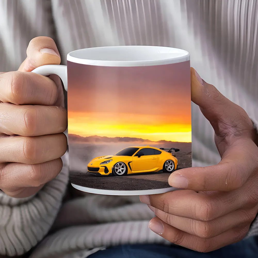 Subaru BRZ Yellow Wide Body Desert Sunset – Mugs