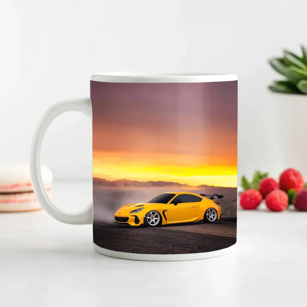 Subaru BRZ Yellow Wide Body Desert Sunset – Mugs