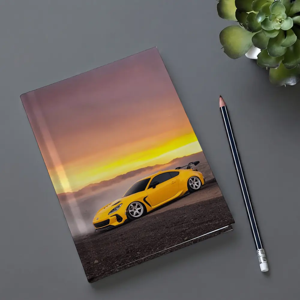 Subaru BRZ Yellow Wide Body Desert Sunset – Notebooks