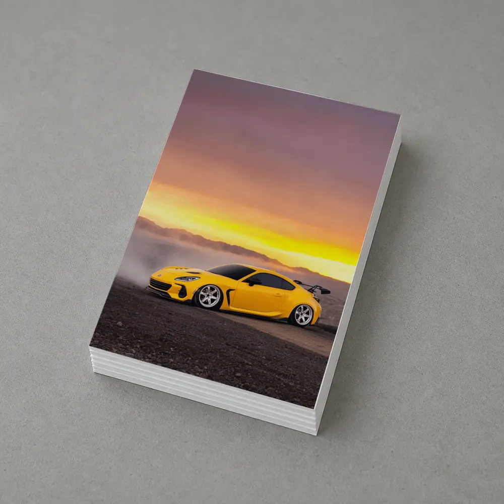 Subaru BRZ Yellow Wide Body Desert Sunset – Postcards