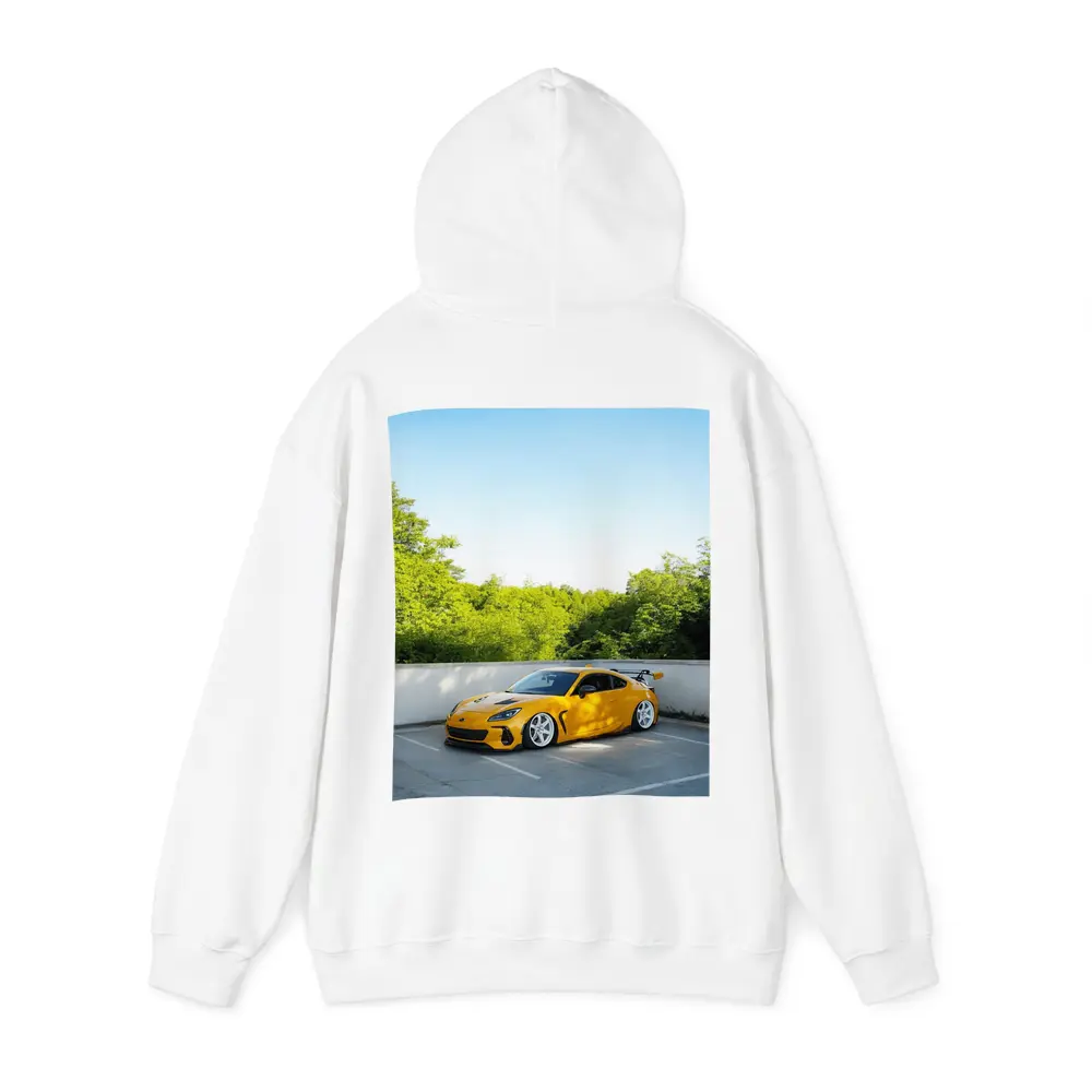 Yellow Subaru BRZ Widebody Parking Lot – Hoodies