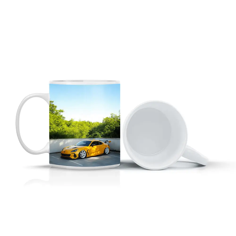 Yellow Subaru BRZ Widebody Parking Lot – Mugs