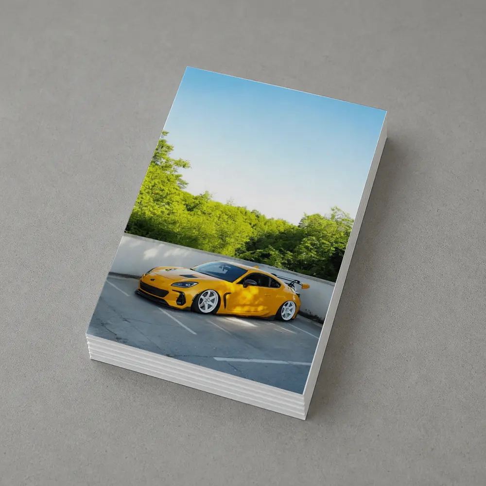 Yellow Subaru BRZ Widebody Parking Lot – Postcards
