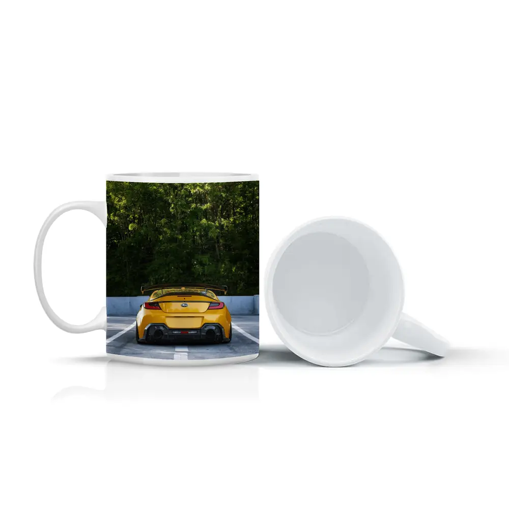 Subaru BRZ Yellow Wide Body Rear View – Mugs