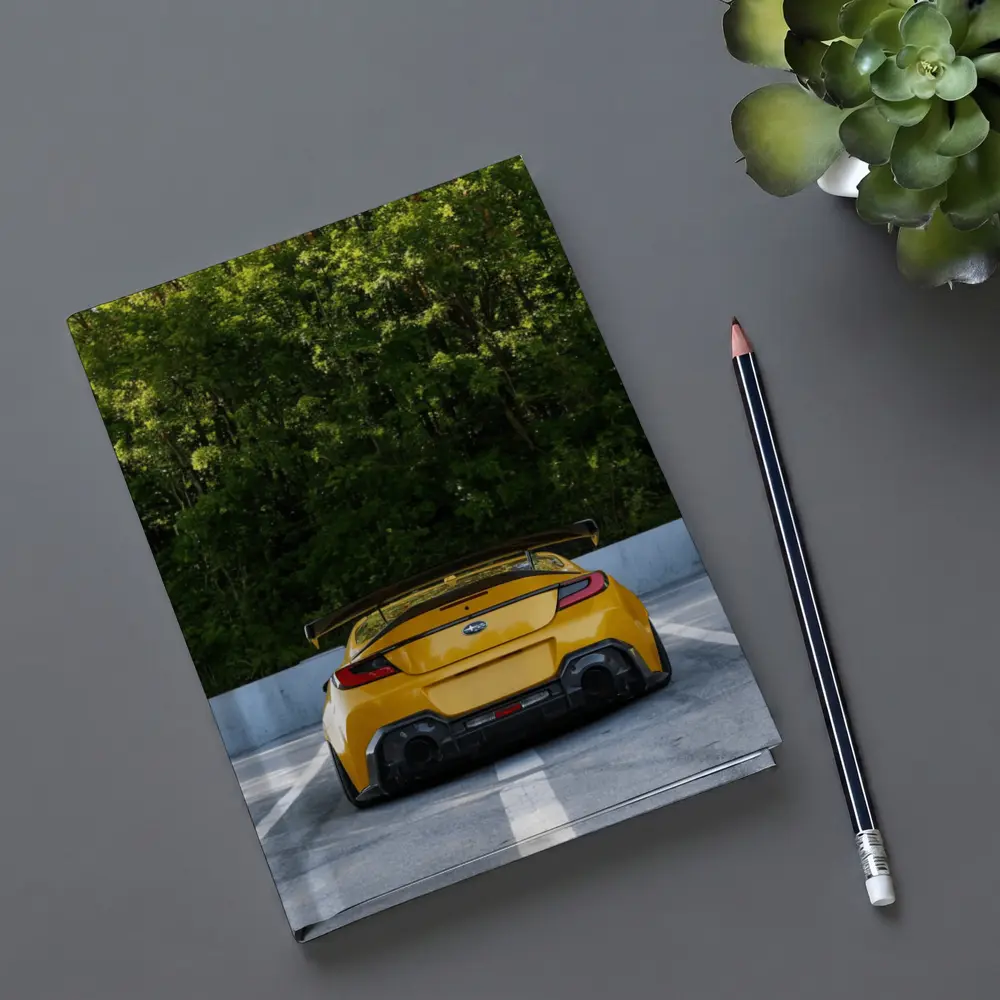 Subaru BRZ Yellow Wide Body Rear View – Notebooks