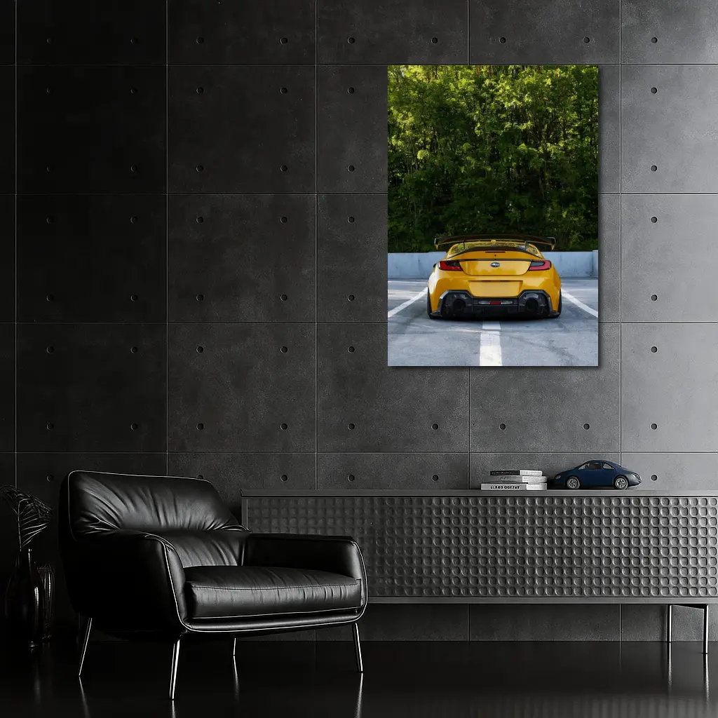 Subaru BRZ Yellow Wide Body Rear View – Wall Art