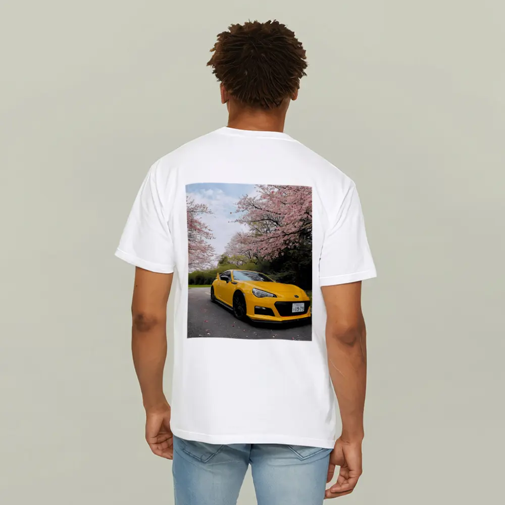Yellow Subaru BRZ Under Cherry Blossoms – T-Shirts