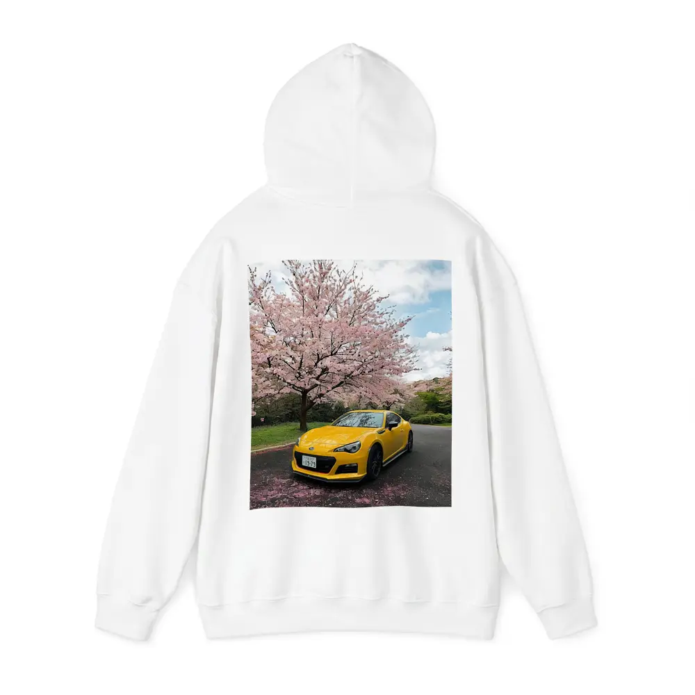 Subaru BRZ Yellow Under Cherry Blossoms – Hoodies