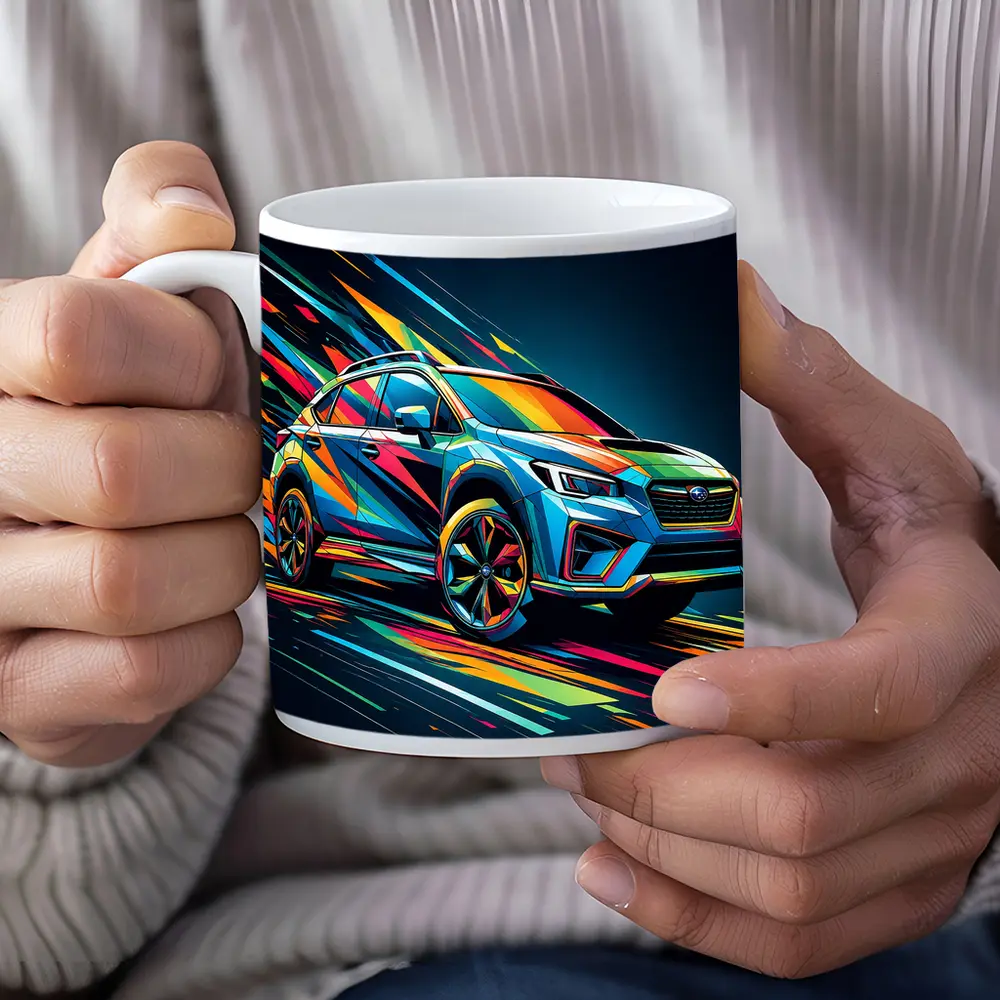 Subaru Crosstrek Colorful Abstract Speed Art – Mugs