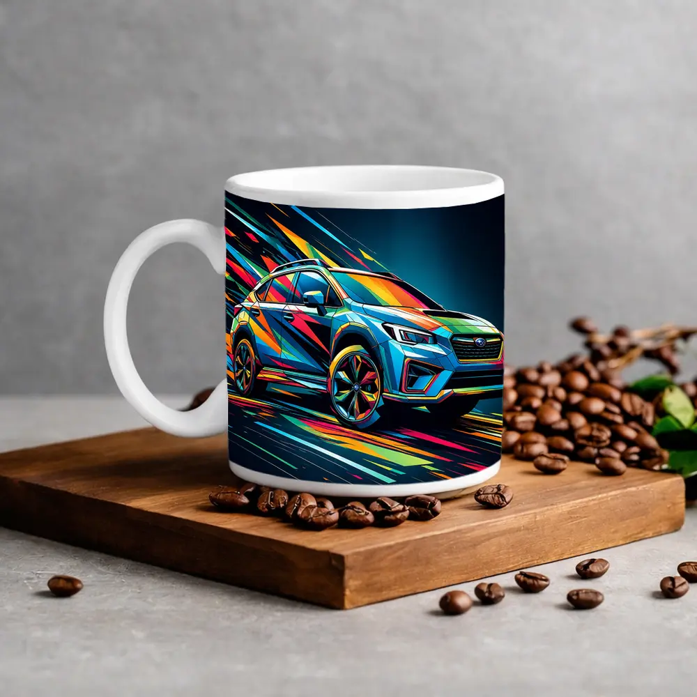 Subaru Crosstrek Colorful Abstract Speed Art – Mugs