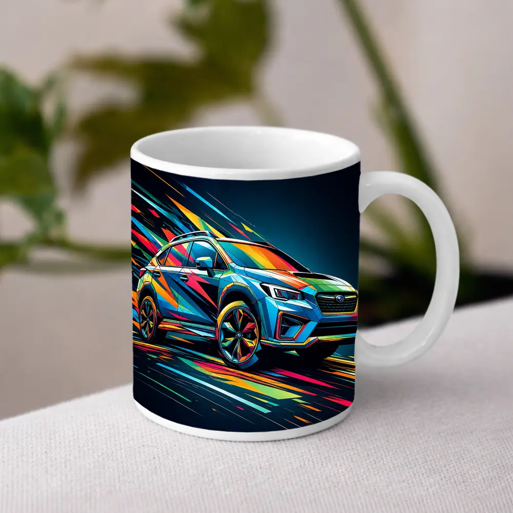Subaru Crosstrek Colorful Abstract Speed Art – Mugs