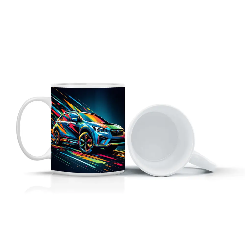Subaru Crosstrek Colorful Abstract Speed Art – Mugs