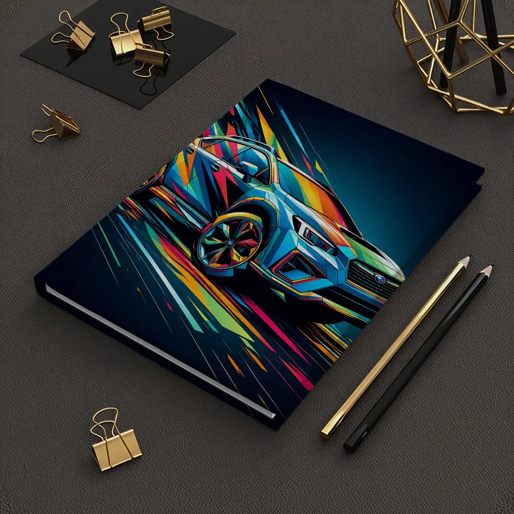 Subaru Crosstrek Colorful Abstract Speed Art – Notebooks