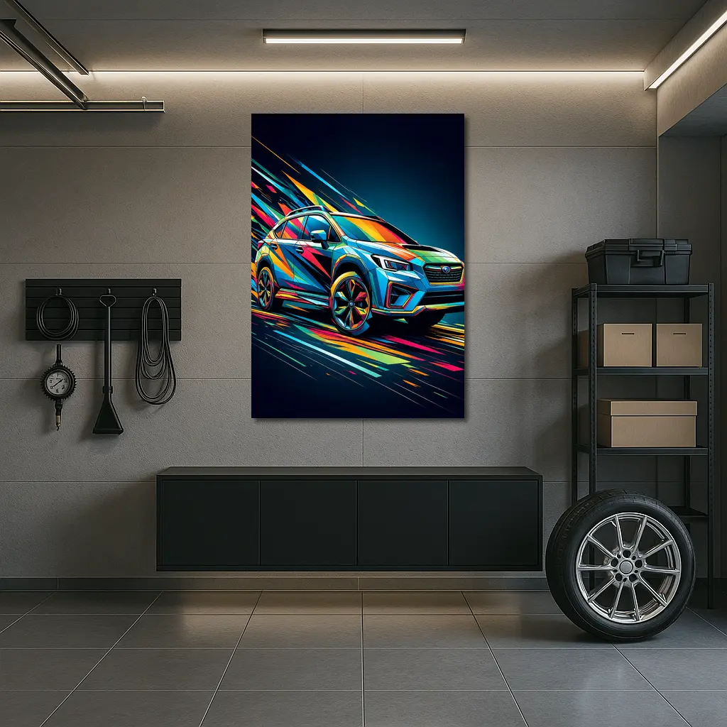 Subaru Crosstrek Colorful Abstract Speed Art – Wall Art