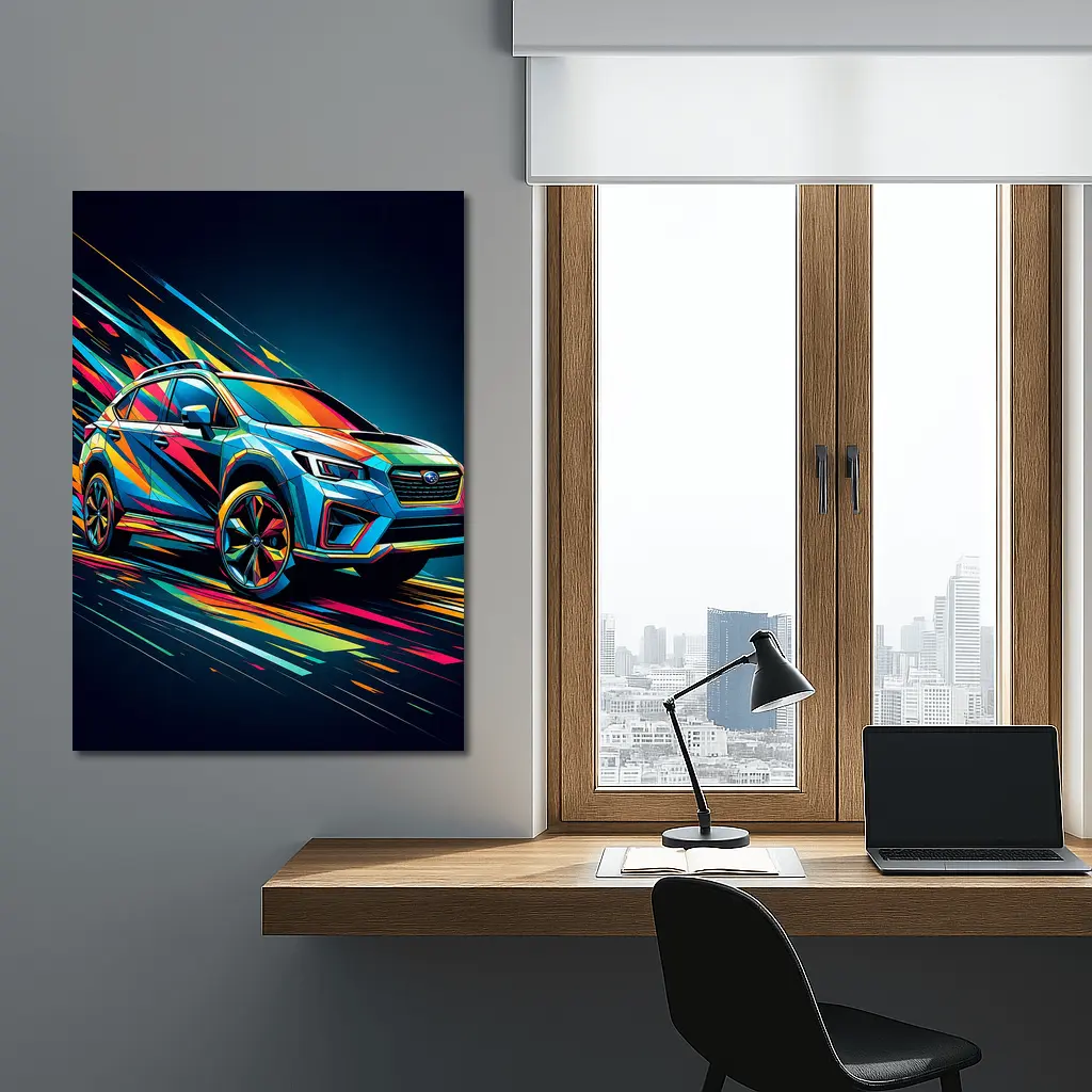 Subaru Crosstrek Colorful Abstract Speed Art – Wall Art
