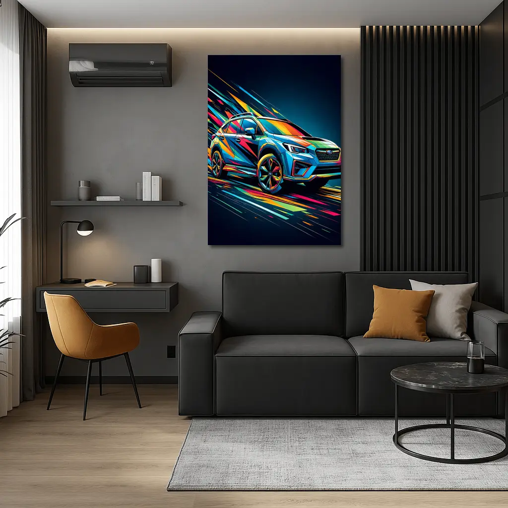 Subaru Crosstrek Colorful Abstract Speed Art – Wall Art