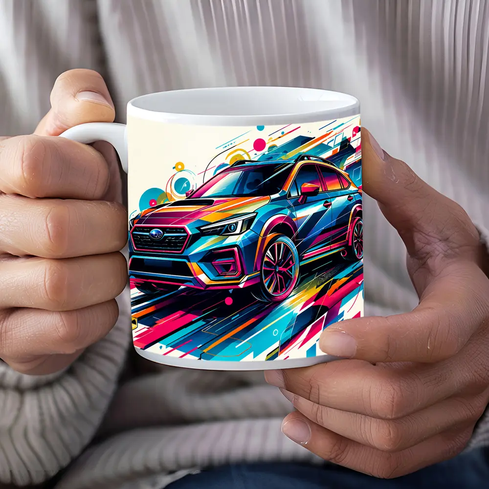 Subaru Crosstrek Colorful Abstract Art Style – Mugs