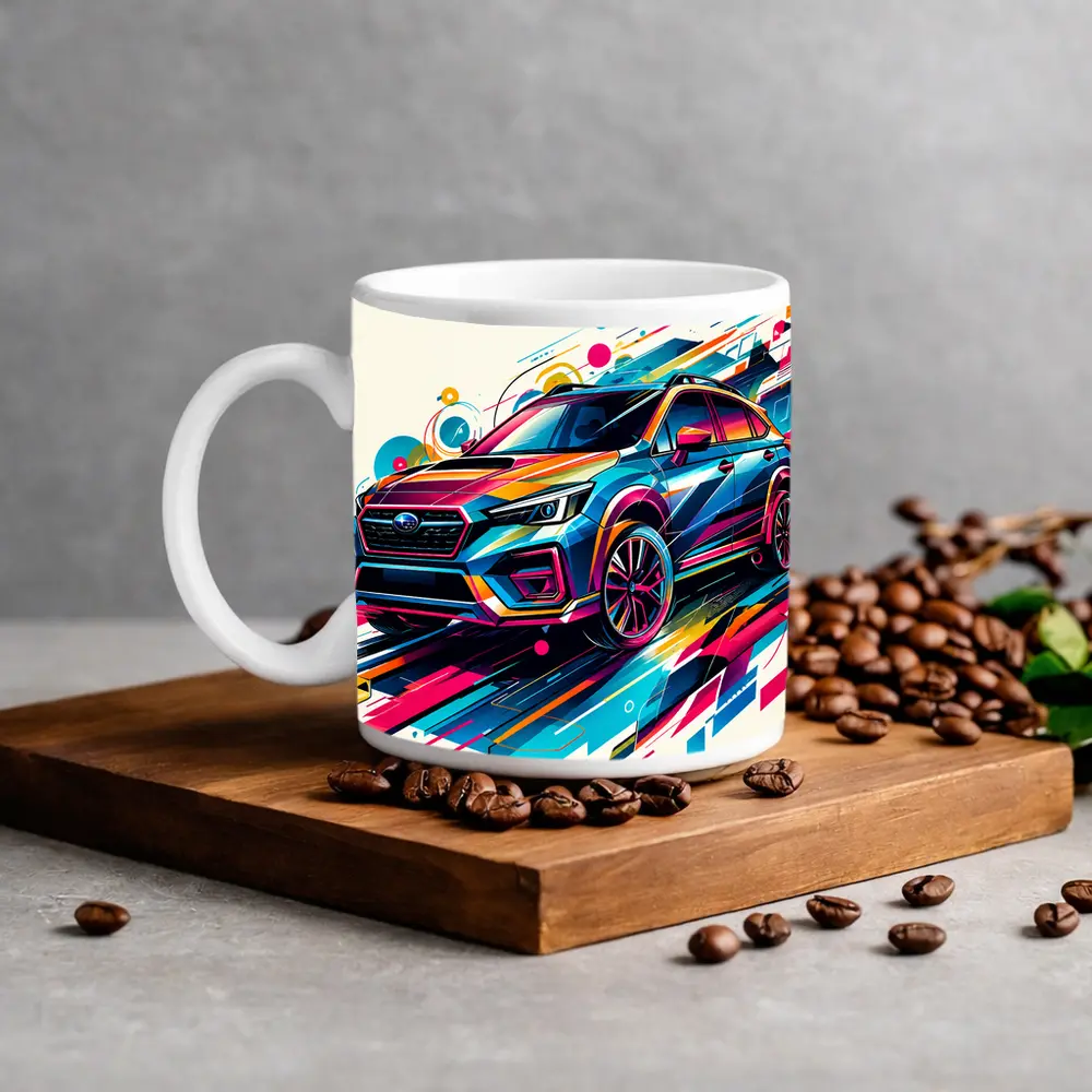 Subaru Crosstrek Colorful Abstract Art Style – Mugs