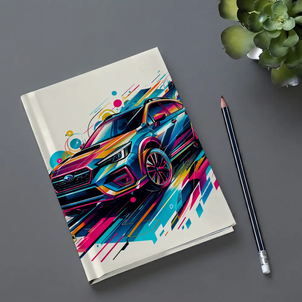 Subaru Crosstrek Colorful Abstract Art Style – Notebooks