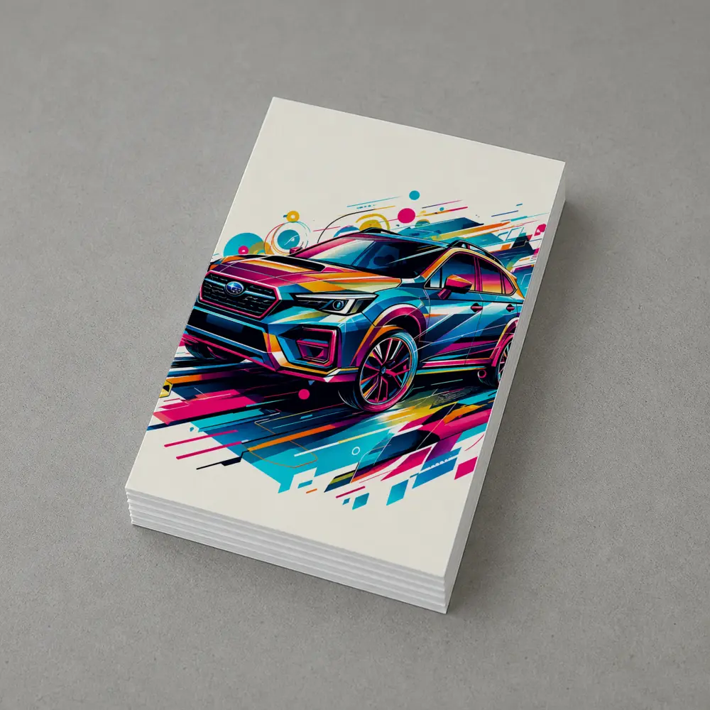 Subaru Crosstrek Colorful Abstract Art Style – Postcards