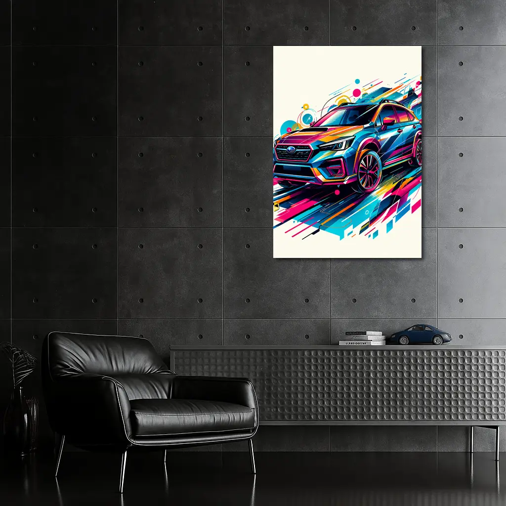 Subaru Crosstrek Colorful Abstract Art Style – Wall Art