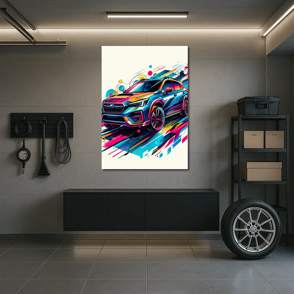 Subaru Crosstrek Colorful Abstract Art Style – Wall Art