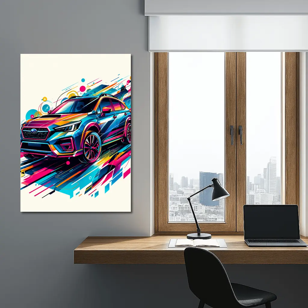 Subaru Crosstrek Colorful Abstract Art Style – Wall Art