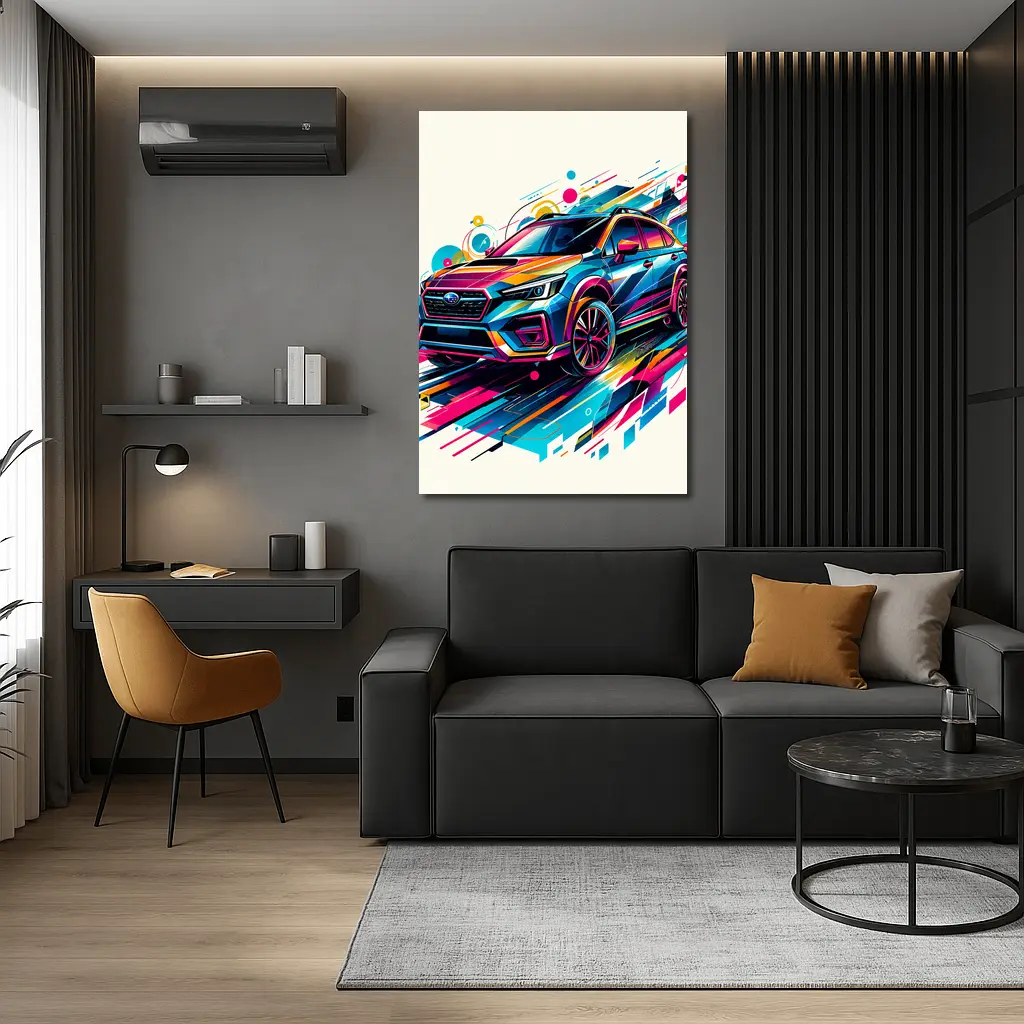 Subaru Crosstrek Colorful Abstract Art Style – Wall Art