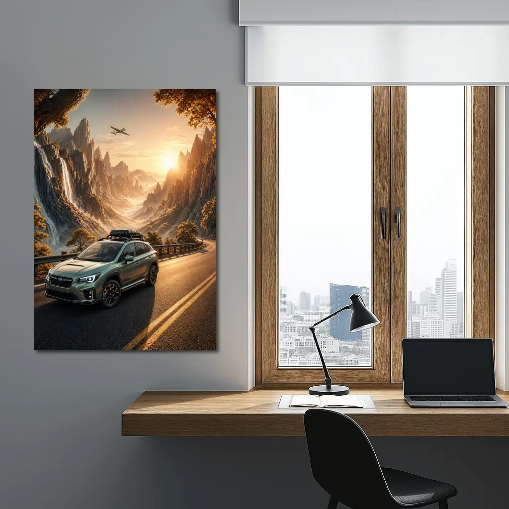 Subaru Crosstrek XV Mountain Road Sunset Drive – Wall Art
