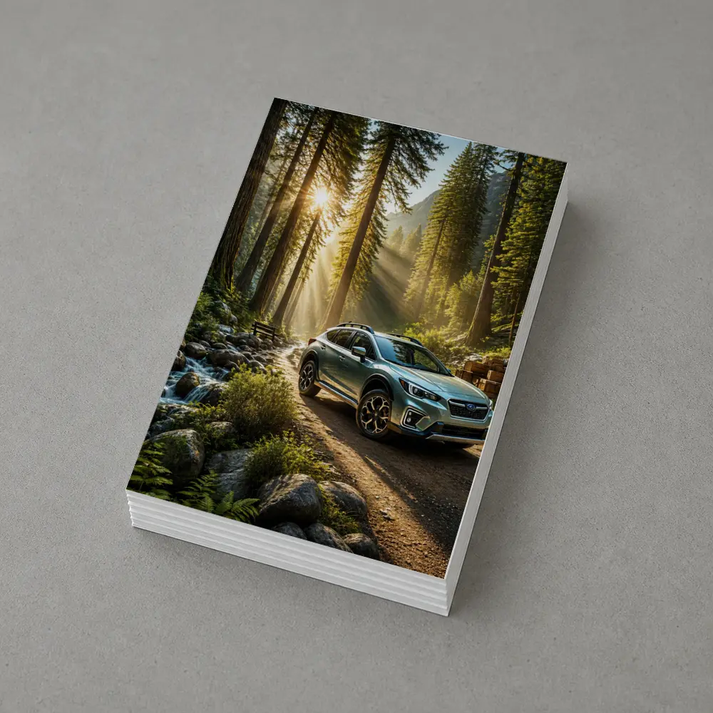Subaru Crosstrek on Forest Mountain Trail – Postcards