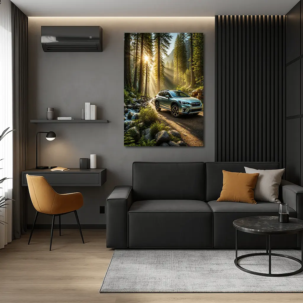 Subaru Crosstrek on Forest Mountain Trail – Wall Art